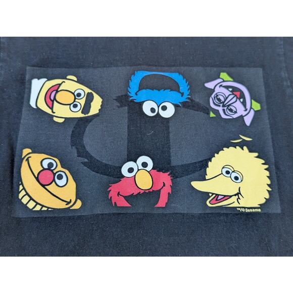 Vtg Champion Life X Sesame Street Men's Black Long-Sleeve Shirt Size Small - Picture 3 of 10